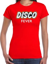 Disco party t-shirt / shirt disco fever - rood - voor dames - dance / party shirt / feest shirts / disco seventies feest shirts 2XL