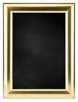 Zwart Krijtbord met Houten Lijst - Goud - 76 x 106 cm - Lijstbreedte: 30 mm - Halfrond
