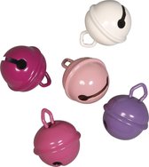 15x Metalen belletjes roze mix 19 mm hobby/knutsel benodigdheden - Kattenbellen - Hobby- en Knutselmateriaal
