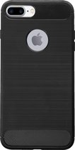 BMAX Carbon soft case hoesje geschikt voor Apple iPhone 8 Plus / Soft cover - Zwart