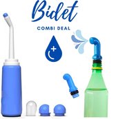 Bidet Combiset Clean Bum - Bidet 500ML + Bidet Nozzle Blauw - Douche WC Set