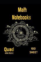 math notebooks quad 4x4 rule, 100 sheets: Graph Paper Quad Ruled Graphing Paper