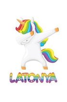 Latonya: Latonya 6x9 Journal Notebook Dabbing Unicorn Rainbow