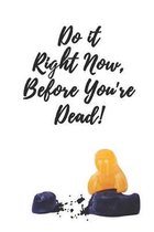 Do it Right Now Before You're Dead - A Bucket List to Cheer Up the Melancholy and Macabre: A Useful Bucket List featuring a humorous cover design for