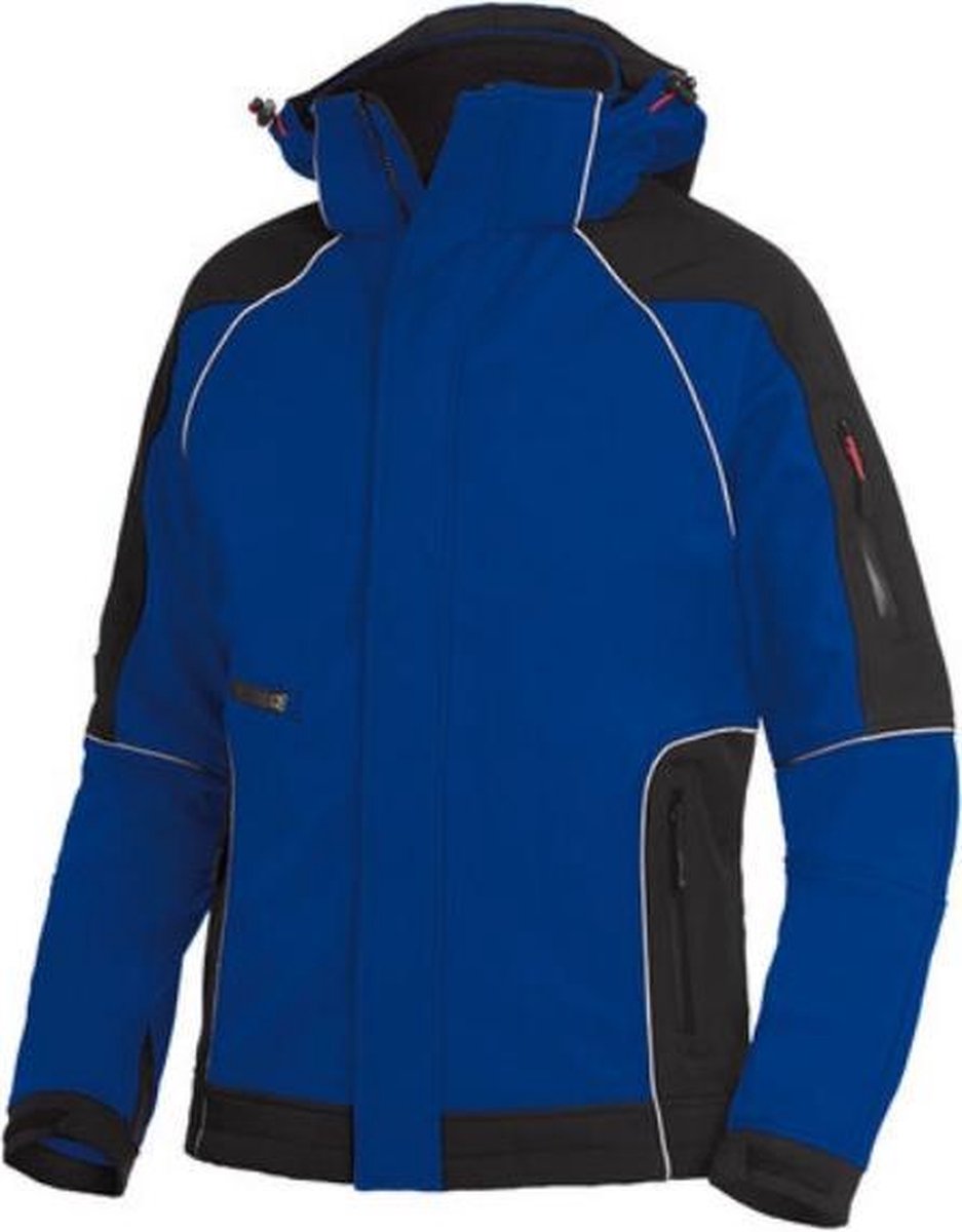 Fhb Softshell Jas +capuchon Walter Korenblauw/ Zwart Mt L