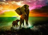 Diamond Painting Volwassenen Kinderen 30x40 Olifant Zee - Volledig Accesoires Pakket - Hobbypainting.nl®