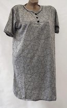 Dames nachthemd korte mouw met print XXL 44-46 grijs/zwart
