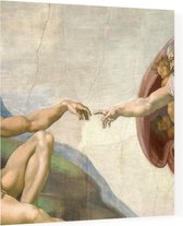 Schepping van Adam, Michelangelo Buonarroti - Foto op Plexiglas - 60 x 60 cm