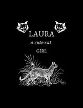 LAURA a cute cat girl: Sketch Book: 8.5  X 11 , Personalized Artist Sketchbook