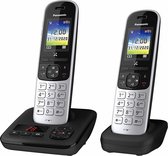 PANASONIC KX-TGH722 DECT draadloze telefoon - 2x handset - beantwoorder - zwart/zilver