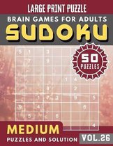 Sudoku Medium: 50 Sudoku medium difficulty Puzzles and Solutions For Beginners Large Print (Sudoku Brain Games Puzzles Book Large Pri
