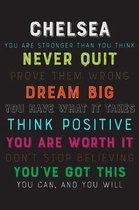 Chelsea You Are Stronger Than You Think Never Quit Prove Them Wrong Dream Big You Have What It Takes Think Positive You Are Worth It Dont Stop Believi