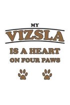 My Vizsla is a heart on four paws: Notizbuch, Notizheft, Notizblock - Geschenk-Idee f�r Hunde-Halter - Karo - A5 - 120 Seiten