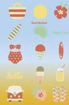 Beach Notebook: Gorgeous blue and sand colored notebook journal to write in covered in beach themed items, colorful and fun. great gif