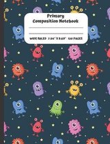Primary Composition Notebook: Wide Ruled Paper Journal - 120 Pages Blank Lined Workbook for Students Boys Girls for Home or School One Eyed Alien Th
