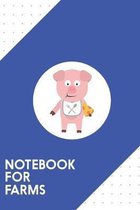 Notebook for Farms: Dotted Journal with Pig eating Pizza Design - Cool Gift for a friend or family who loves fast presents! - 6x9'' - 180 W