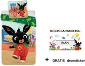 Bing Bunny peuter dekbedovertrek 100x135cm | 100% katoen met GRATIS deur naamsticker