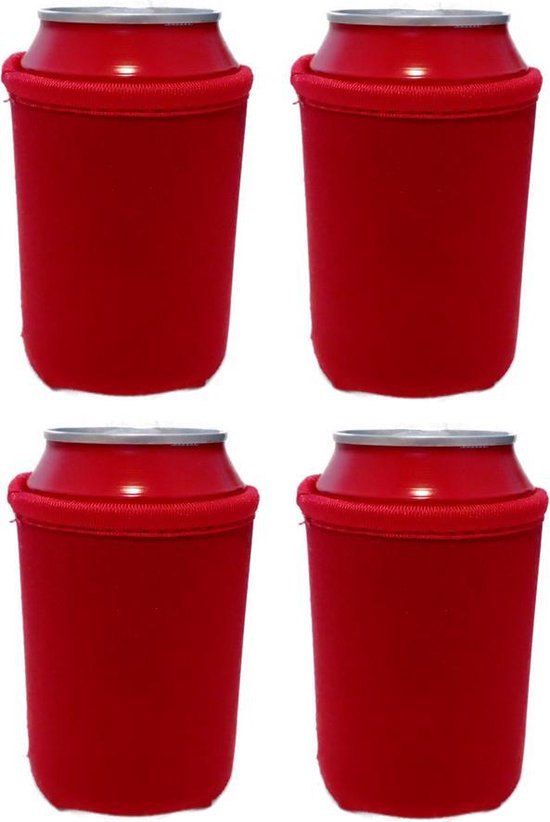 4 st. Bier - frisdrank blik koelhoud hoesje - ROOD - bierblik hoesjes - 4 stuks van Summertime Madness — afbeelding 4