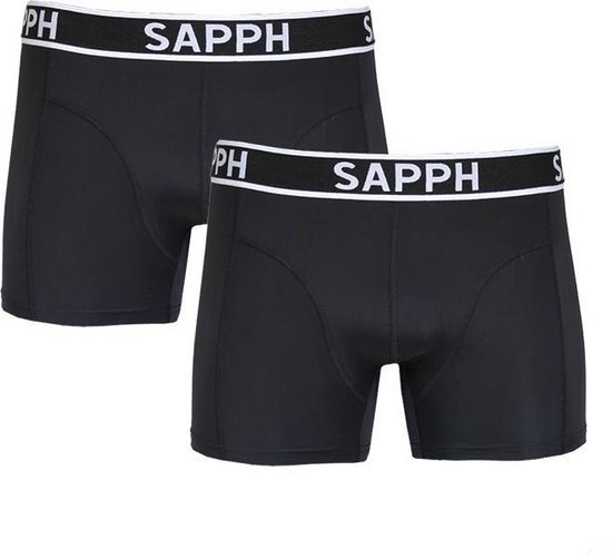 Sapph Boxershort Heren - Basic- Microvezel - 2pack - Zwart - S | bol