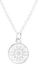 Jewelryz | Ketting Roset Rond | 925 zilver | Halsketting Dames Sterling Zilver | 50 cm