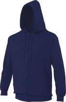 AWDis hoodie vest met rits 280 gsm maat XL (marineblauw)