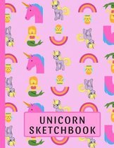 Unicorn Sketchbook: Cute Sketchbook for Kids: 118+ Pages of 8.5''x11'' Blank Paper for Drawing, Doodling or Sketching