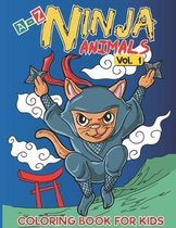 A-Z Ninja Animals Coloring Book for Kids: Alphabet coloring pages w/ One sided Fun & Relaxing Different Cute Animals to Color as Gift for Kids, Toddle