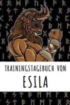 Trainingstagebuch von Esila: Personalisierter Tagesplaner für dein Fitness- und Krafttraining im Fitnessstudio oder Zuhause