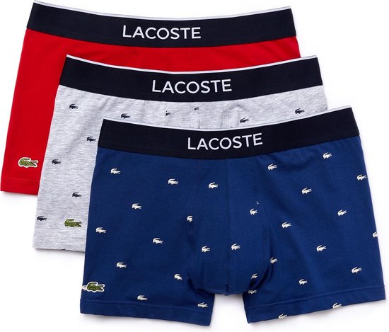 Lacoste Heren 3-pack Trunk - Methylene/Silver Chine - Maat XS