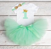 Cakesmash outfit / first birthday outfit / eerste verjaardag / een jaar / babykleding / cadeau 1 jaar - cijfer 1 in groen
