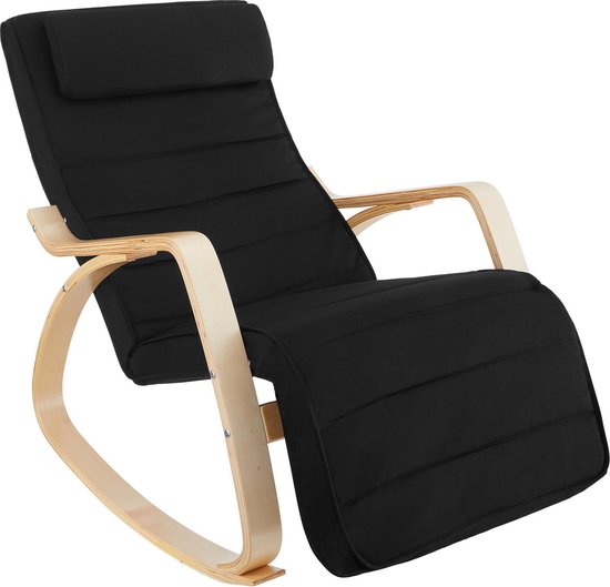 tectake -  Schommelstoel Onda fauteuil - zwart - 403528