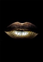 Gold Lips A4 zwart goud poster