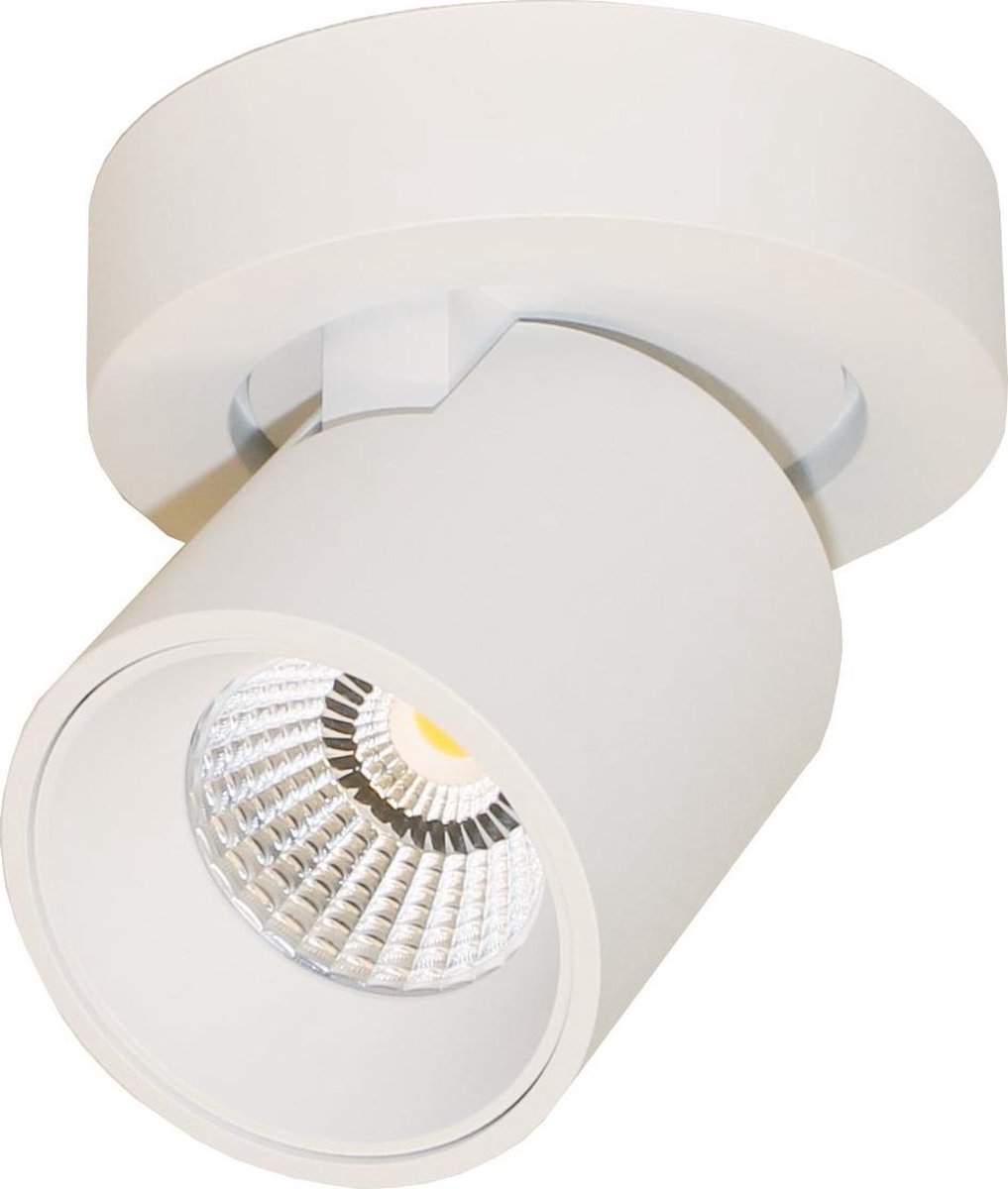 Lampe LED Plafond - Basic - Opbouw ronde 15W - Clair / Wit Froid 6400K -  Matt Wit Aluminium - Ø230mm