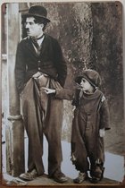 Charlie Chaplin the Kid Reclamebord van metaal METALEN-WANDBORD - MUURPLAAT - VINTAGE - RETRO - HORECA- BORD-WANDDECORATIE -TEKSTBORD - DECORATIEBORD - RECLAMEPLAAT - WANDPLAAT - NOSTALGIE -CAFE- BAR -MANCAVE- KROEG- MAN CAVE