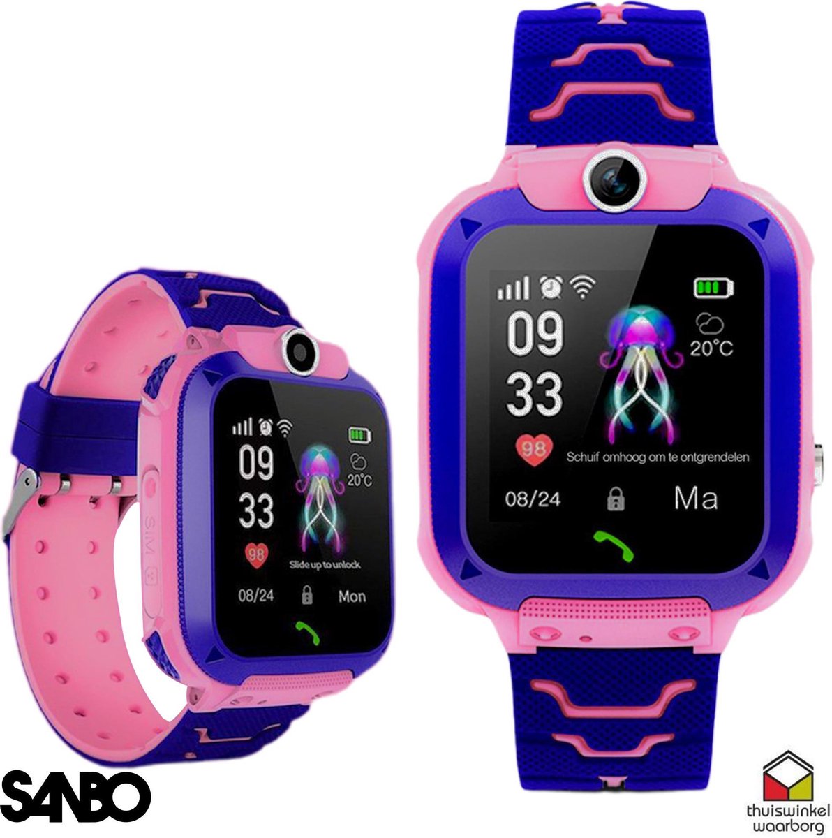 Sanbo Q17 Kinder Smartwatch Roze GPS & WiFi kinderen