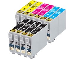 MediaHolland Huismerk Cartridges geschikt voor Epson T1281 t/m T1284 Set 10 stuks. geschikt voor BX305F, BX305FW, BX305FW PLUS, SX235W, SX420W, SX425W, SX430W, SX435W, SX445W, SX130, SX125, S22