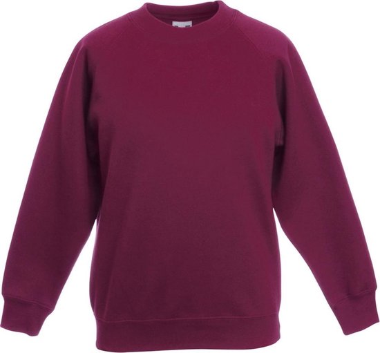 Fruit Of The Loom Kind/ Kinderen Unisex Raglan Mouwen Sweatshirt (Bordeaux)