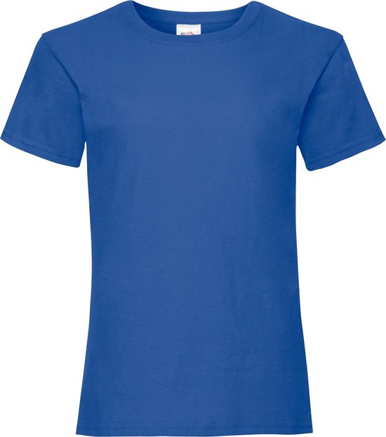 Fruit Of The Loom Meisjes Kinder Valuegewicht T-shirt  Korte Mouwen (2 stuks) (Royaal Blauw)