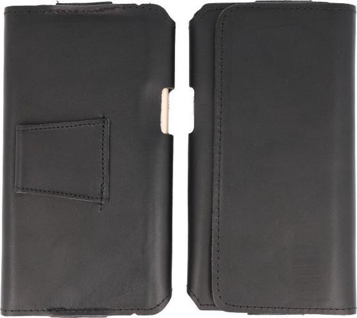 BAOHU Handmade Leer Horizontaal Draagtas Maat L Zwart