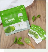 Matcha gezichtsmasker - groene thee - Laikou - 12 stuks - Anti aging - verzorgende gezichtsmasker- boordevol antioxidanten - helpt bij acne - voor thuis en op reis