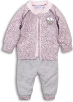 Dirkje - 3 pce Babysuit Pink + Grey melee - Maat 56