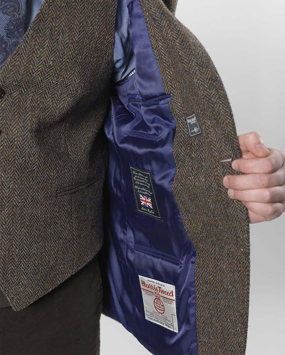 Harris Tweed Normale pasvorm, 2 knoops colbert met zijsplitten en elbow  patches Harris... | bol.com
