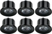 LED Veranda Spot Verlichting 6 Pack - 1W - Natuurlijk Wit 4000K - Inbouw - Dimbaar - Rond - Mat Zwart - Aluminium - Ø31mm - BSE