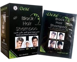 10 Stuks DEXE Black Hair Dye,Hair Shampoo White Hair into Black Instant Hair Dye Natural Black,Nourishing Repair Your Scalp