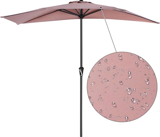 Niet ingewikkeld spreken niemand Halfronde parasol met diameter 270 cm, UV 50+, voor buiten, terras, tuin,  balkon - taupe | bol.com