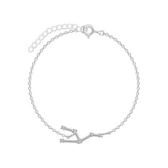 Joy|S - Zilveren sterrenbeeld armband Taurus Stier met zirkonia