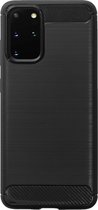 BMAX Carbon soft case hoesje geschikt voor Samsung Galaxy S20 Plus / Soft Cover - Zwart
