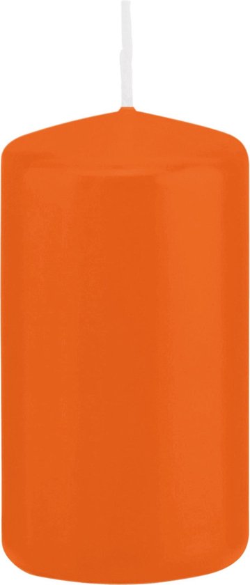 1x Oranje cilinderkaarsen/stompkaarsen 6 x 12 cm 40 branduren - Geurloze kaarsen oranje - Woondecoraties