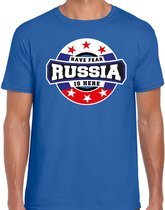 Have fear Russia is here / Rusland supporter t-shirt blauw voor heren L