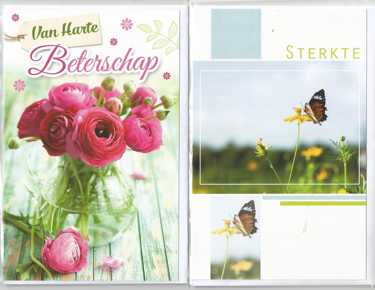 Sterkte Beterschapkaarten. Wenskaart met enveloppen. 8 stuks.
